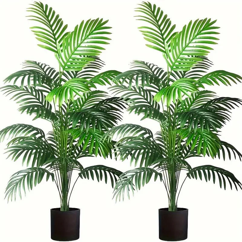 Snake Plant - ต้นปาล์มอะรีกาปลอม 24 ใบ ต้นไม้ประดิษฐ์ในกระถางพลาสติกสีเขียว ต้นไม้ปลอม บอนไซ