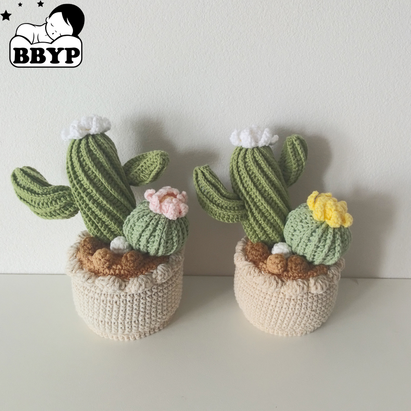 Terracotta Pot - กระถางต้นไม้ถักโครเชต์สุดน่ารัก ของตกแต่งต้นกระบองเพชรประดิษฐ์ ของขวัญ ดอกไม้ประดิษฐ์