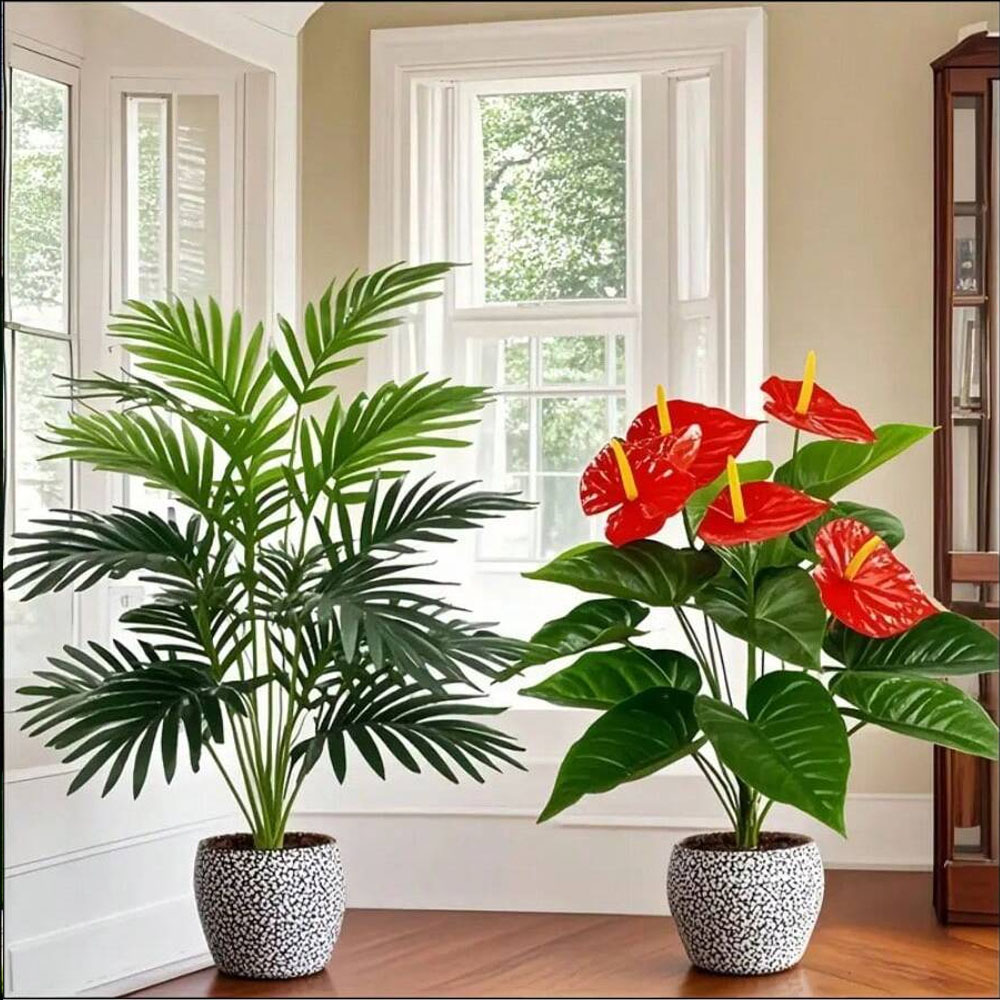 2 ชุดขนาดใหญ่พืชปาล์มประดิษฐ์แ - Fiddle Leaf Fig บทวิจารณ์และราคา
