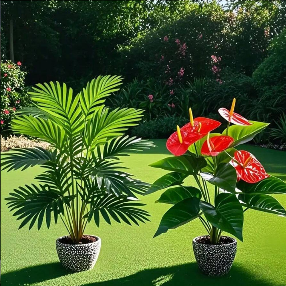 2 ชุดขนาดใหญ่พืชปาล์มประดิษฐ์แ - Fiddle Leaf Fig บทวิจารณ์และราคา