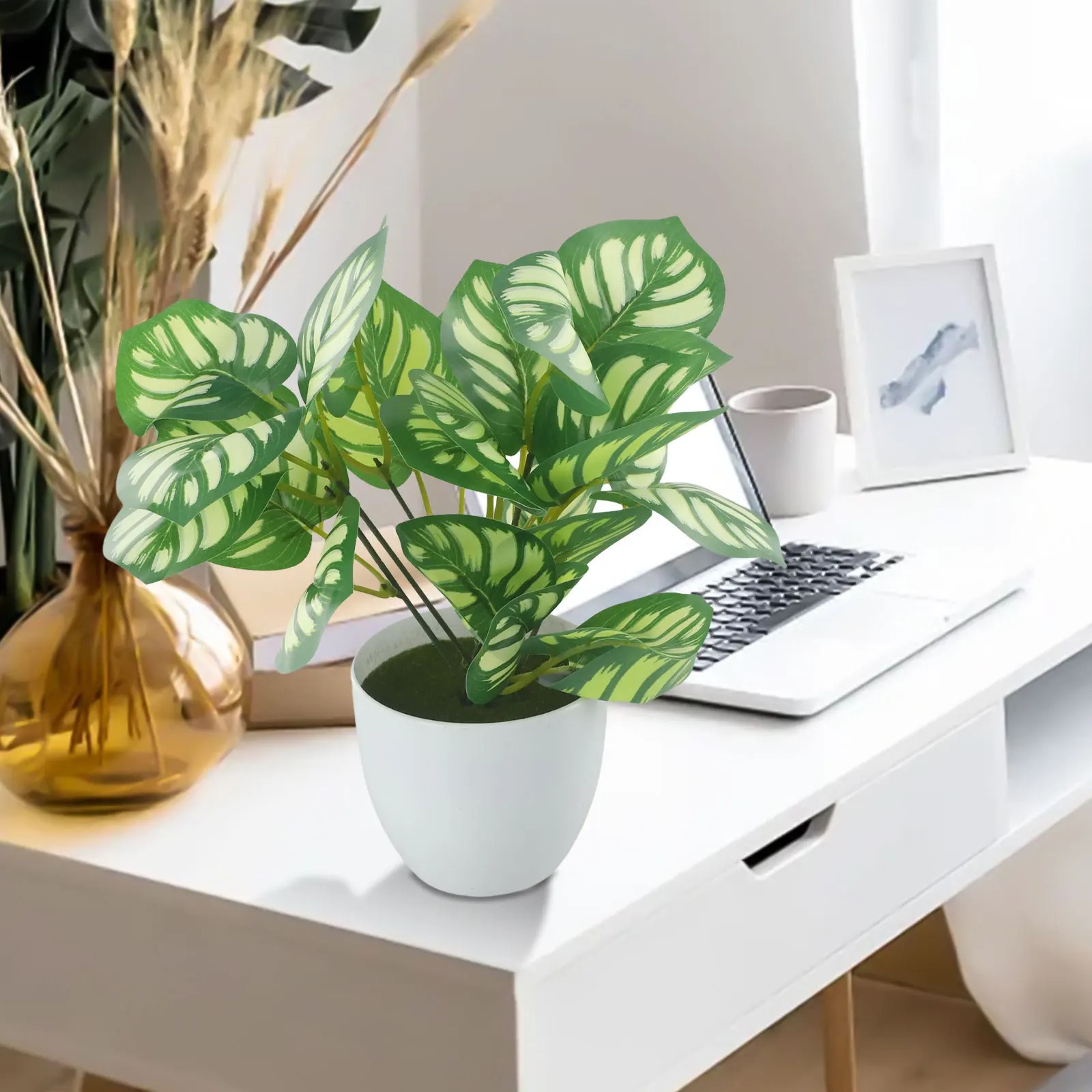1PC ประดิษฐ์ใบพืชหม้อบอนไซปาร์ - Snake Plant บทวิจารณ์และราคา